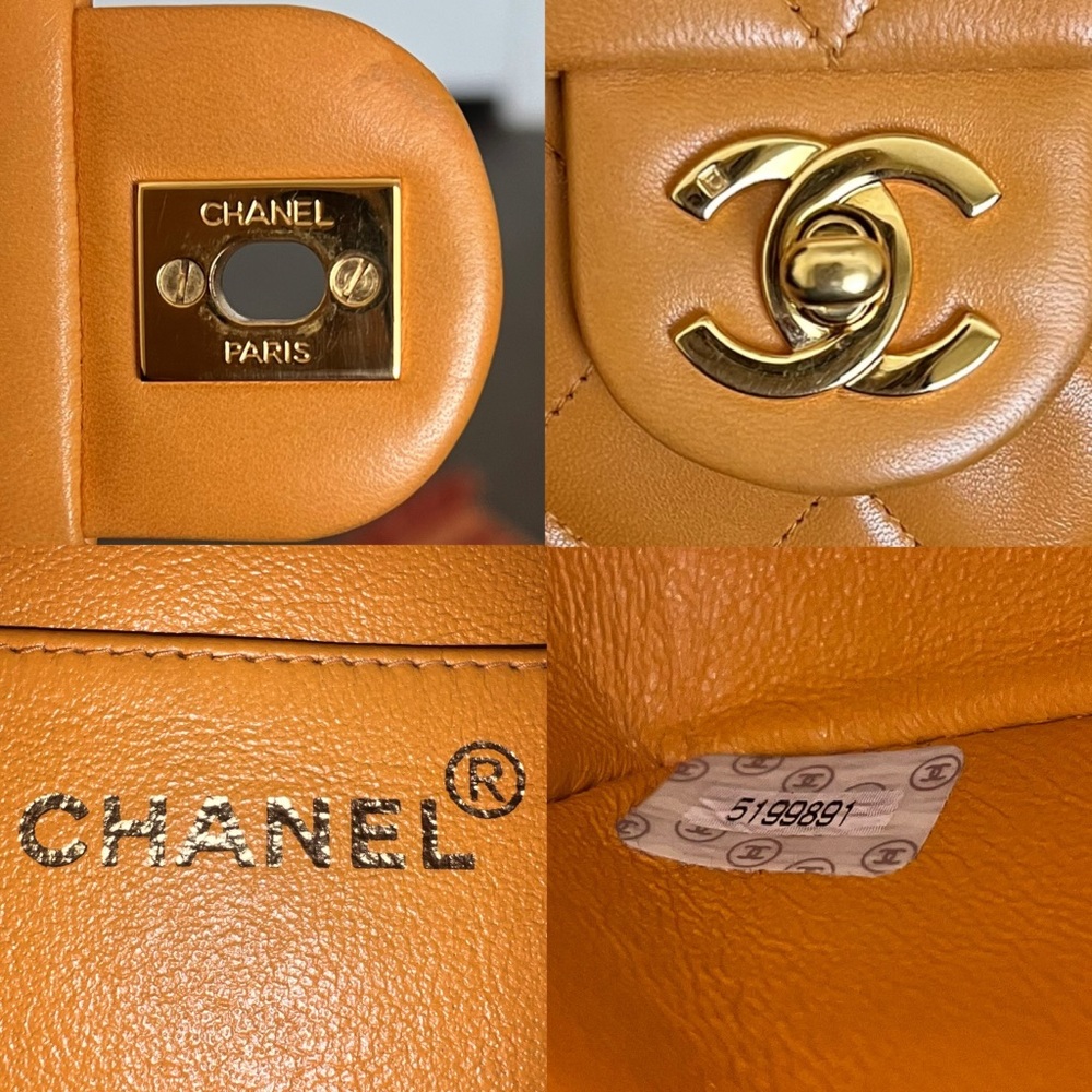 Chanel Classic Vintage Mini Square Orange Flap Bag - Picture 11 of 11
